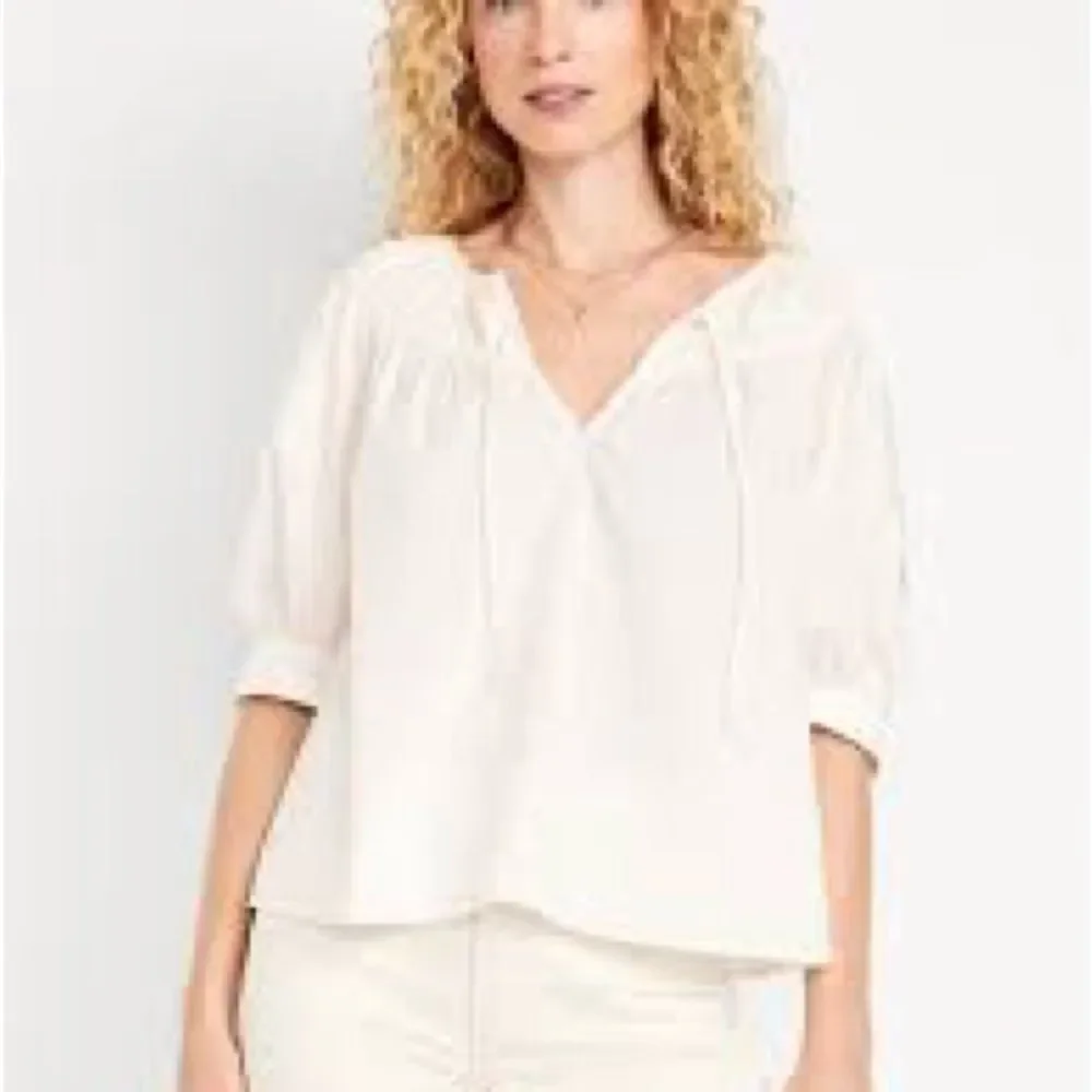 Old Navy Sheer White Blouse with Sailor Collar